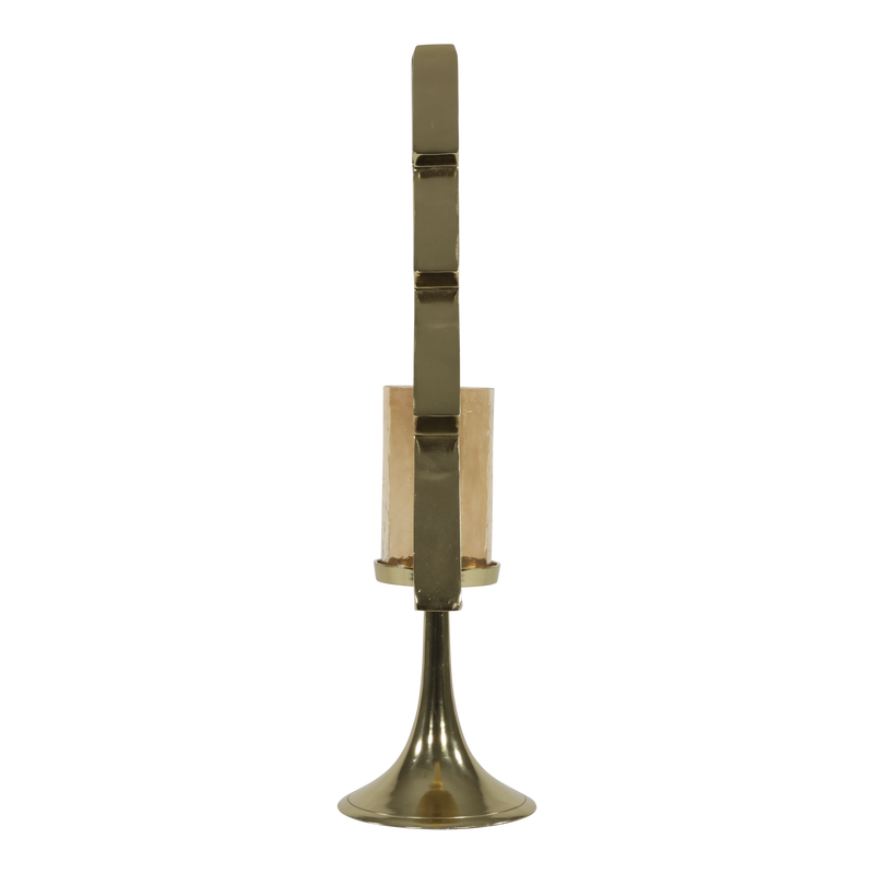 Kerstboom Aurum met windlicht alu goud met goud glas 70cm