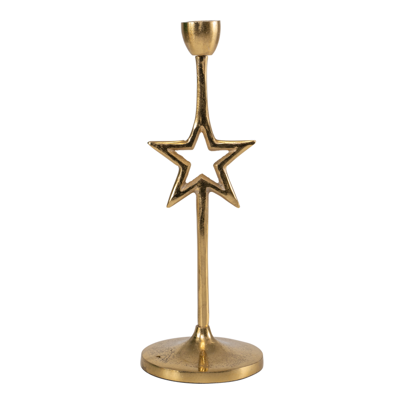 Kerzenständer Stern aus Metall gold ø10x28cm — IJsseloutdoor