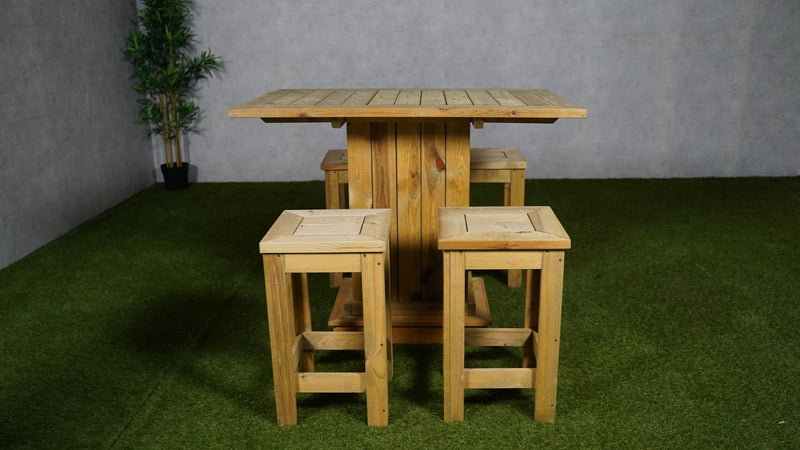 Taverno Barset | Imprägniert | Tisch + 4 Hocker