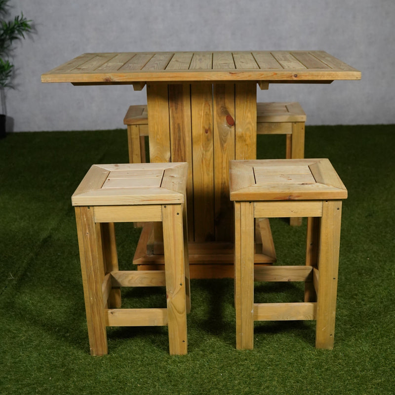 Taverno Barset | Imprägniert | Tisch + 4 Hocker