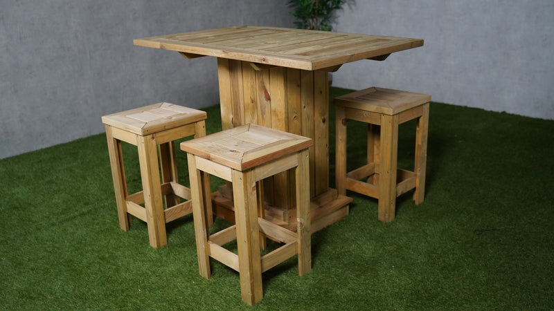 Taverno Barset | Imprägniert | Tisch + 4 Hocker