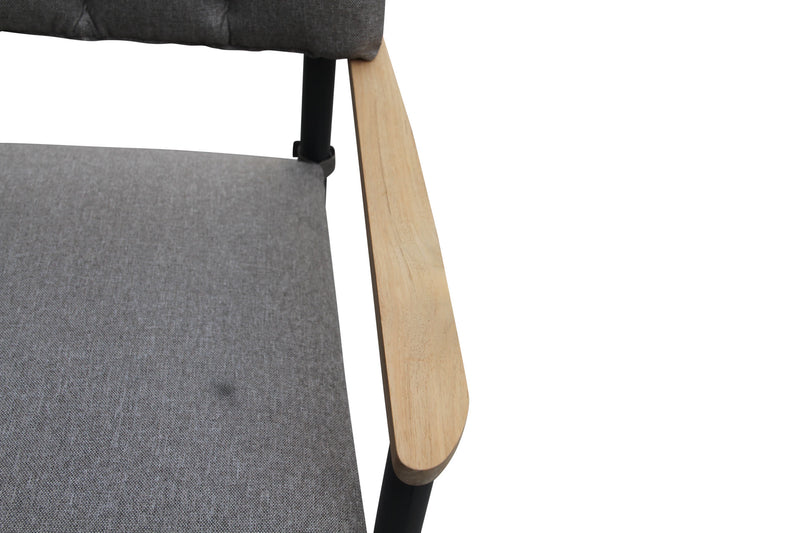 Alicante alu dining chair with teak armrest FSC 100%