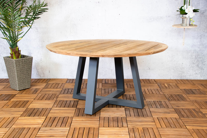 Dallas Alu/Teak-Tisch Ø 150 cm
