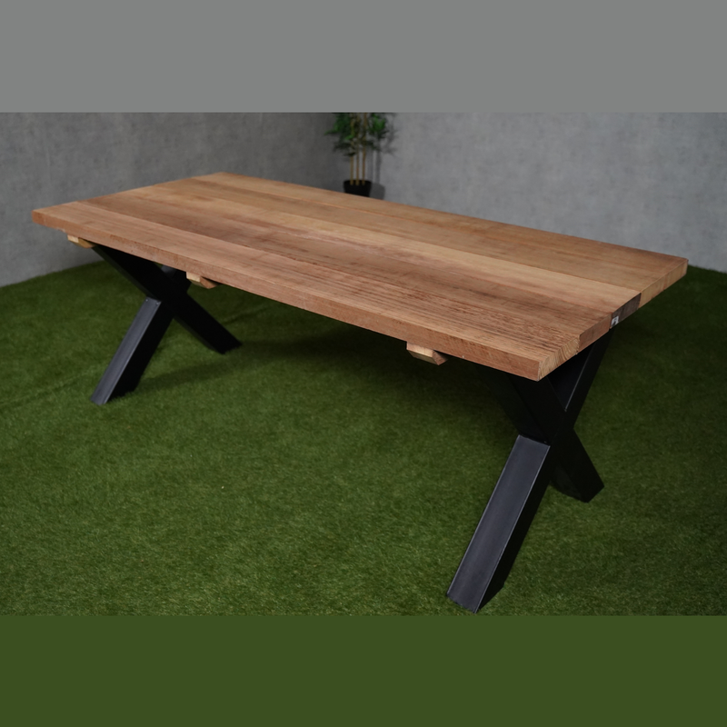 Tuintafel Iroko | Iroko hardhout | X-poot | Meerdere maten