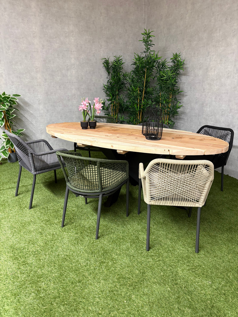 Tuintafel Ovalis | Douglas/staal | Meerdere maten