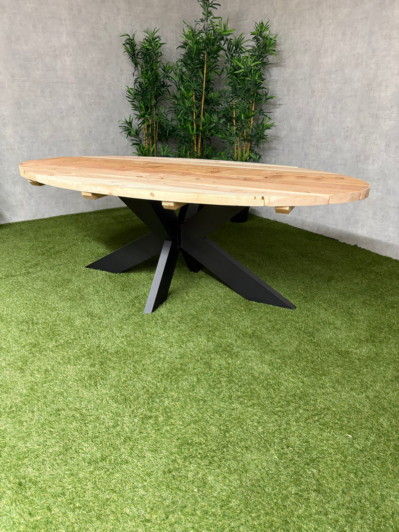 Tuintafel Ovalis | Douglas/staal | Meerdere maten