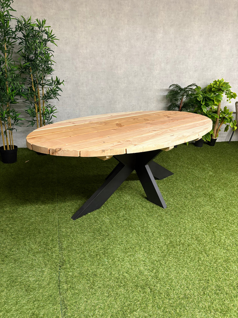 Tuintafel Ovalis | Douglas/staal | Meerdere maten
