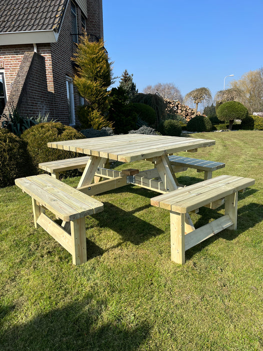 Picknicktafel Deluxe | Geïmpregneerd | Vierkant