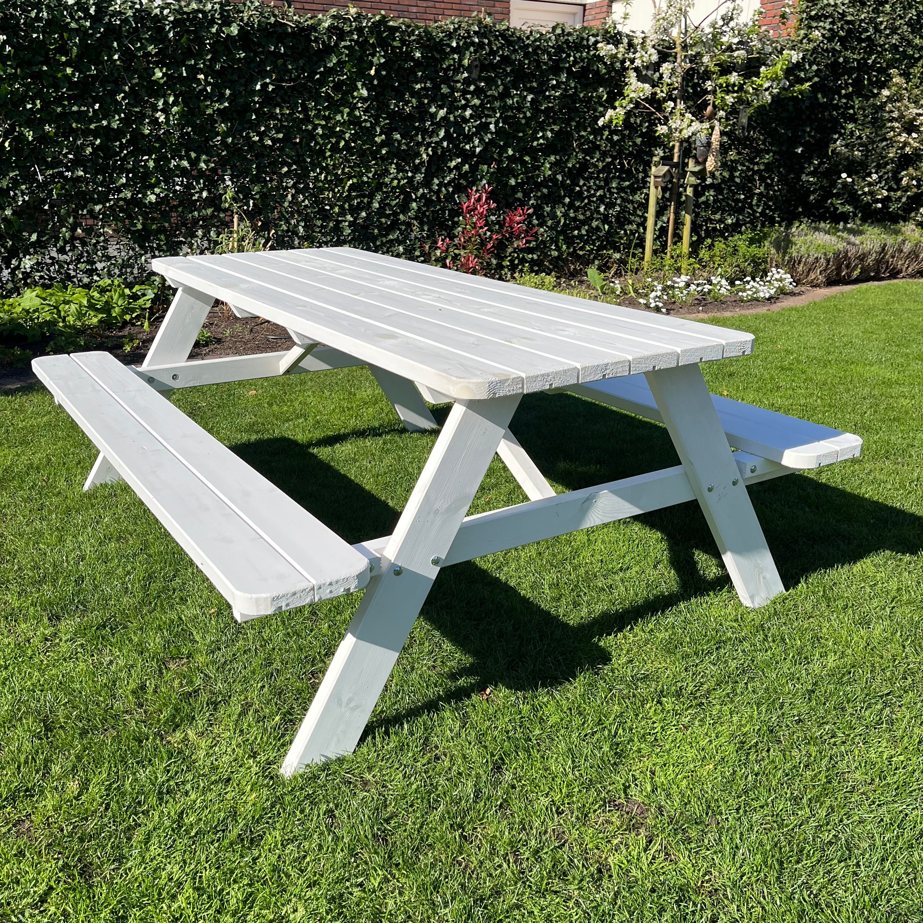 Picknicktafel DeLuxe - Wit - 200cm