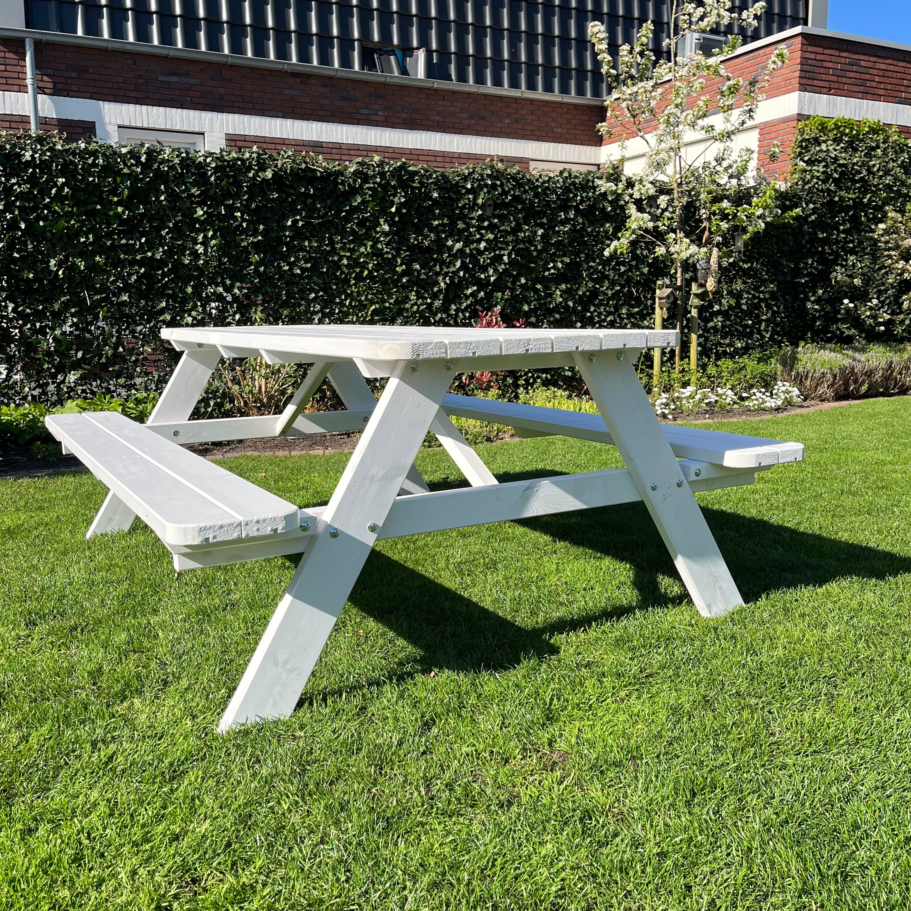 Picknicktafel DeLuxe - Wit - 200cm