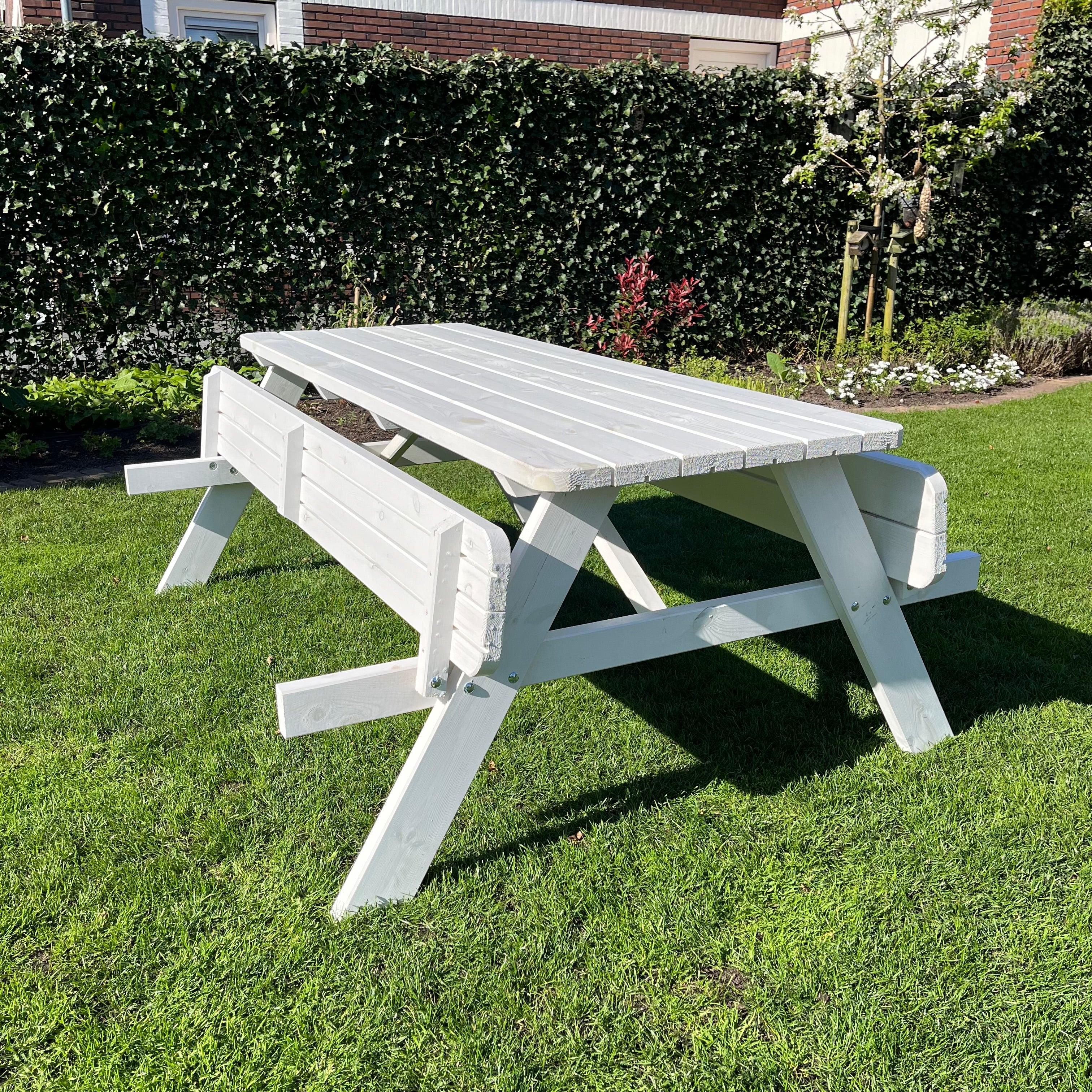 Picknicktafel DeLuxe - Wit - 200cm