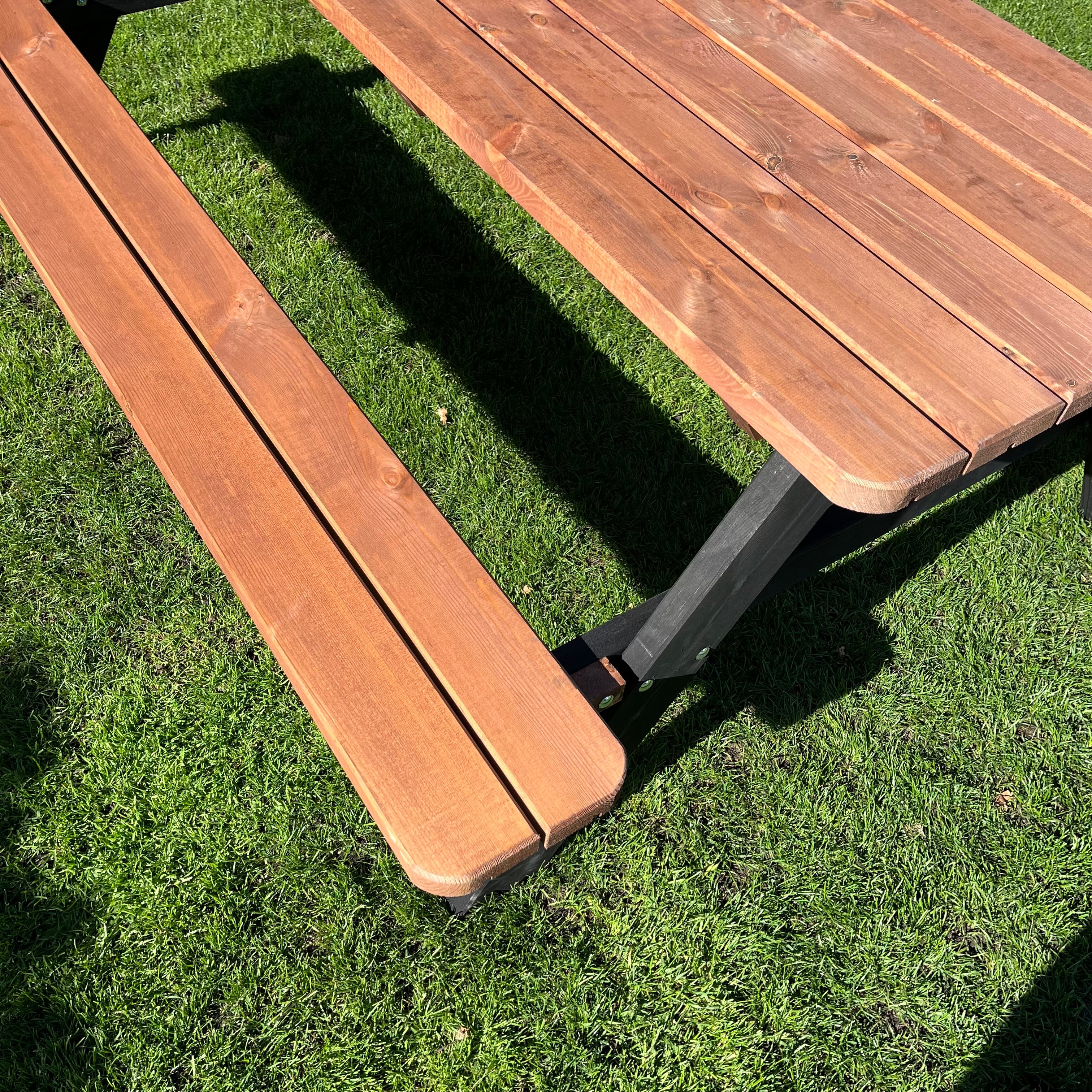 Picknicktafel DeLuxe - Zwart-bruin - 200cm